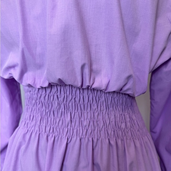 Zara Shirred Waist Midi Dress Lilac - Picture 10 of 12